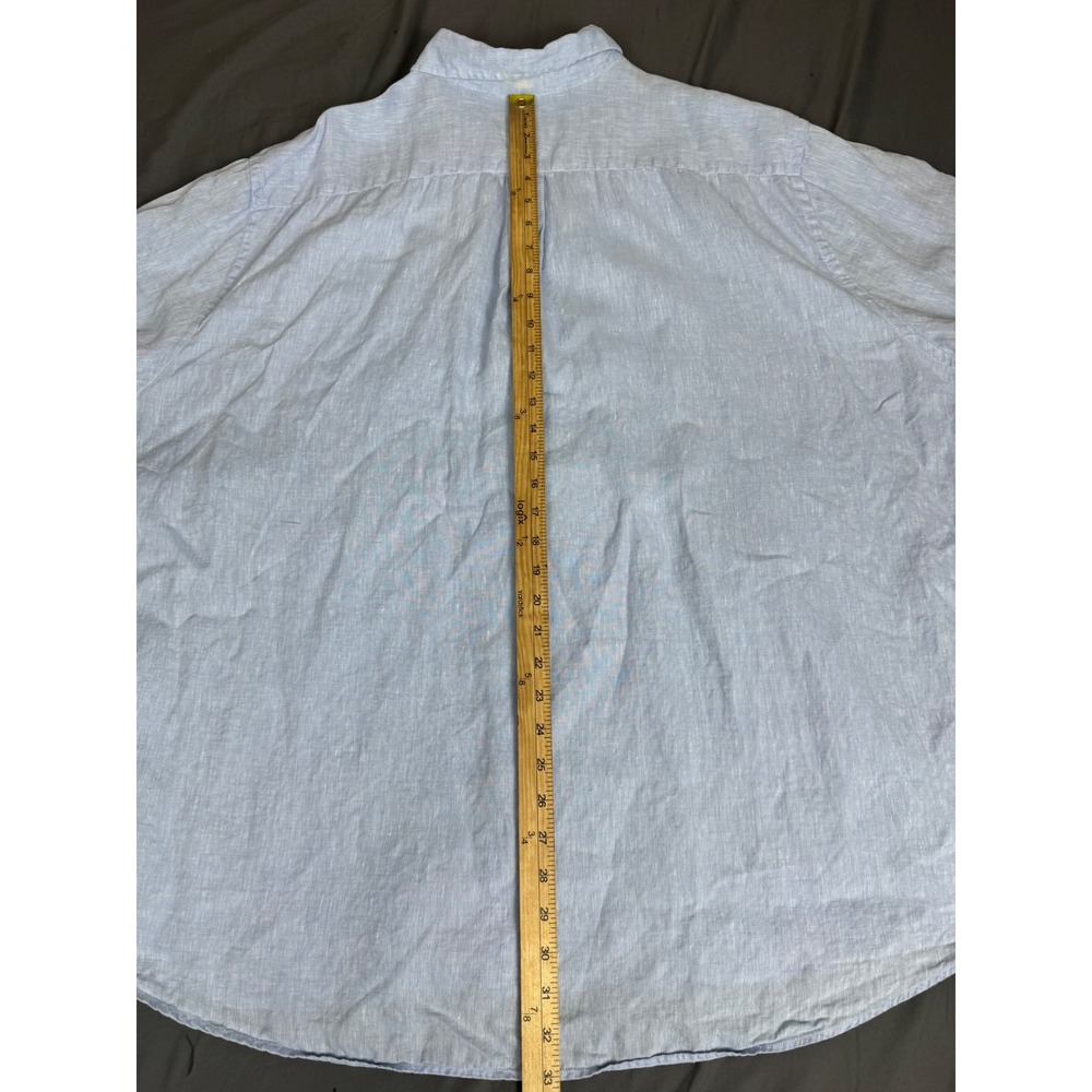 Brooks Brothers Baird McNutt Irish Linen Short Sleeve Shirt Blue 3XL Casual - Picture 4 of 15